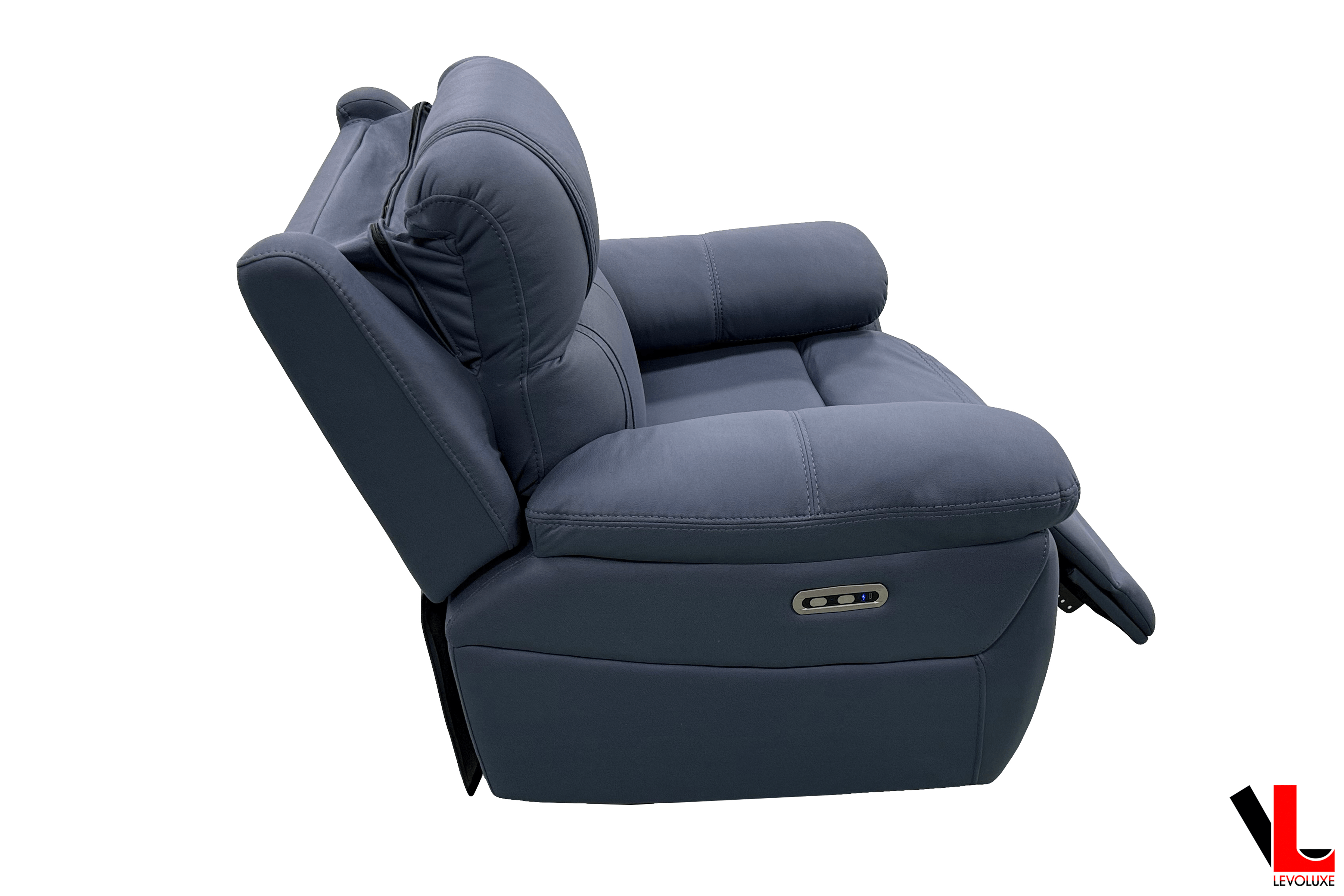 Regent 3 Piece Power Reclining Sofa, Loveseat and Chair with Power Headrests in Jaxxon Blue
