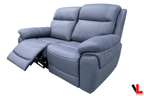 Regent 3 Piece Power Reclining Sofa, Loveseat and Chair with Power Headrests in Jaxxon Blue