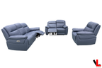 Regent 3 Piece Power Reclining Sofa, Loveseat and Chair with Power Headrests in Jaxxon Blue