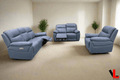 Regent 3 Piece Power Reclining Sofa, Loveseat and Chair with Power Headrests in Jaxxon Blue