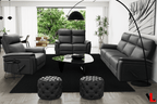 Sereno 3 Piece Reclining Sofa, Loveseat and Rocker Chair in Jaxxon Smoke