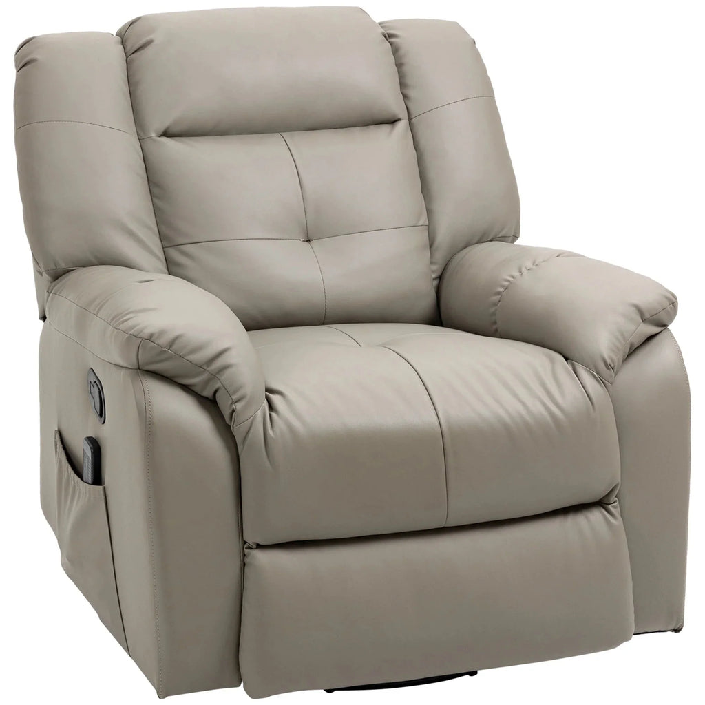 Pending - Aosom Homcom 8-Point Vibration Massage Recliner Chair For Living Room, Pu Leather Reclining Chair, Swivel Recliner with Remote Control, Rocking Function - Available in 2 Colours