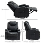 8 Point Vibrating Massage Swivel Reclining Chair with Cupholders in Faux Leather - Available in 3 Colours