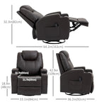 Pending - Aosom Homcom Faux Leather Recliner Chair with Massage, Vibration, Muti-Function Padded Sofa Chair with Remote Control, 360 Degree Swivel Seat with Dual Cup Holders, Black