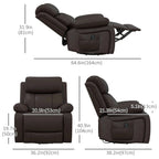 Vibration Massage Reclining Swivel Chair in Faux Leather - Available in 3 Colours