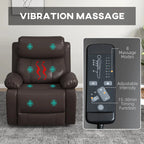 Vibration Massage Reclining Swivel Chair in Faux Leather - Available in 3 Colours