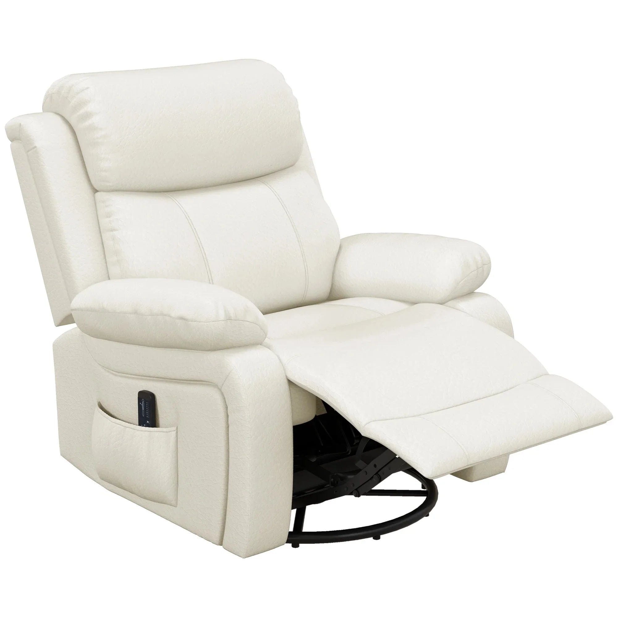 Vibration Massage Reclining Swivel Chair in Faux Leather - Available in 3 Colours