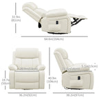 Vibration Massage Reclining Swivel Chair in Faux Leather - Available in 3 Colours