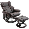 10 Vibration Point Massage Reclining Chair and Ottoman in Faux Leather - Available in 2 Colours