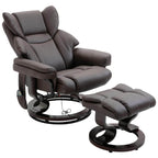 10 Vibration Point Massage Reclining Chair and Ottoman in Faux Leather - Available in 2 Colours