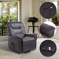 Brown Faux Leather Power Lift Reclining Chair with Remote Control