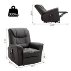 Brown Faux Leather Power Lift Reclining Chair with Remote Control