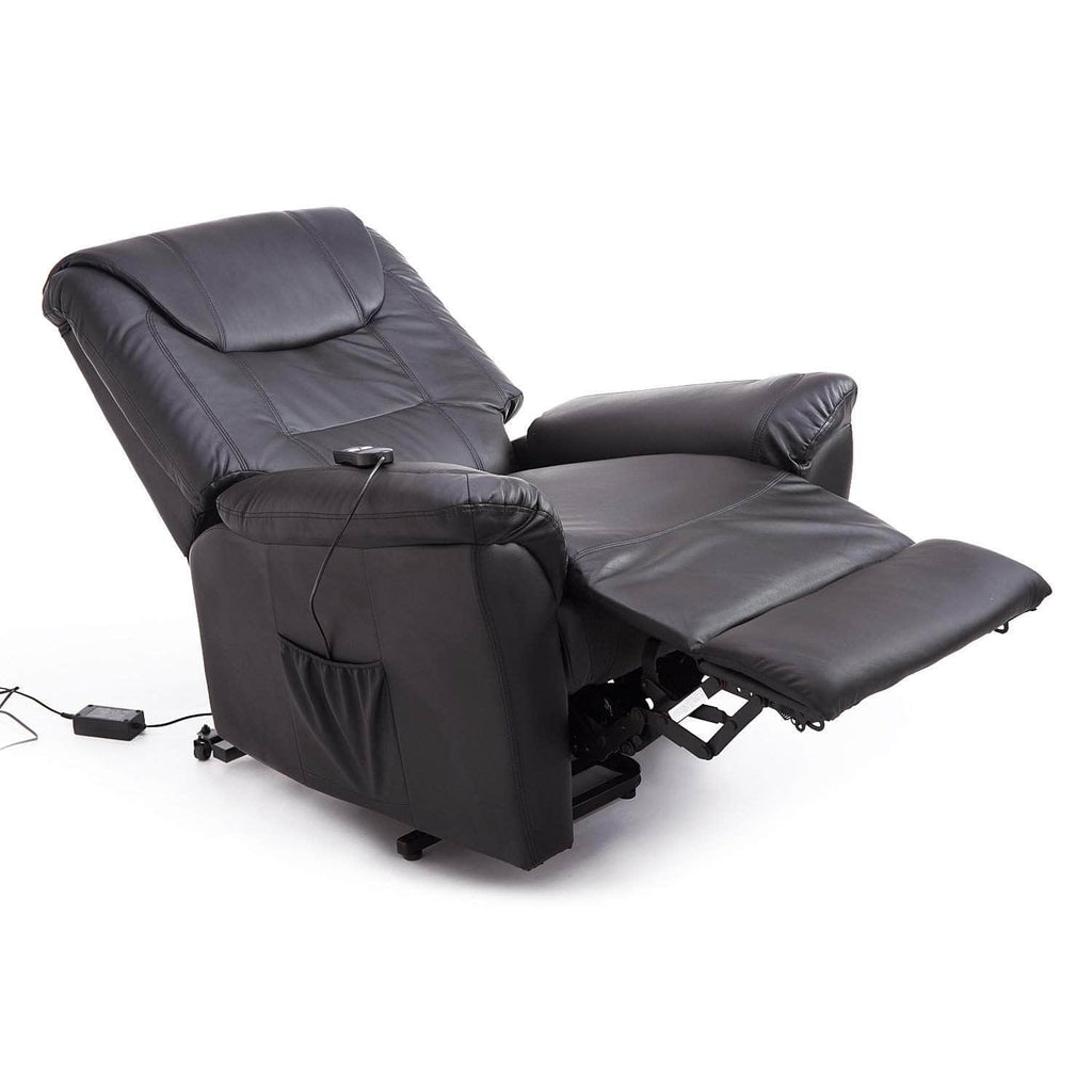 Brown Faux Leather Power Lift Reclining Chair with Remote Control