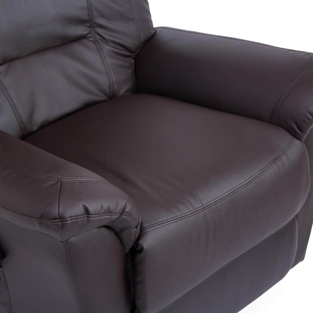 Brown Faux Leather Power Lift Reclining Chair with Remote Control