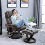 10 Vibration Point Massage Reclining Chair and Ottoman in Faux Leather - Available in 2 Colours