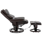 10 Vibration Point Massage Reclining Chair and Ottoman in Faux Leather - Available in 2 Colours