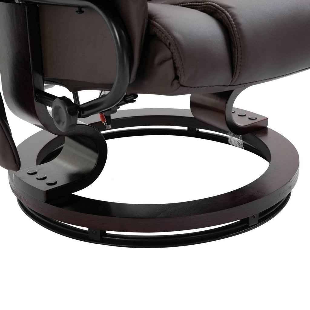 10 Vibration Point Massage Reclining Chair and Ottoman in Faux Leather - Available in 2 Colours