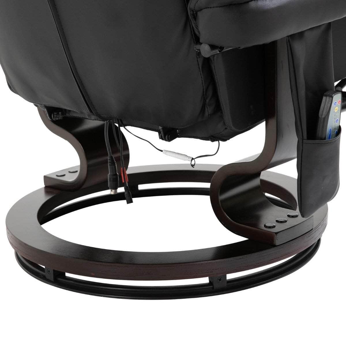 10 Vibration Point Massage Reclining Chair and Ottoman in Faux Leather - Available in 2 Colours