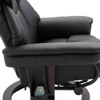 10 Vibration Point Massage Reclining Chair and Ottoman in Faux Leather - Available in 2 Colours