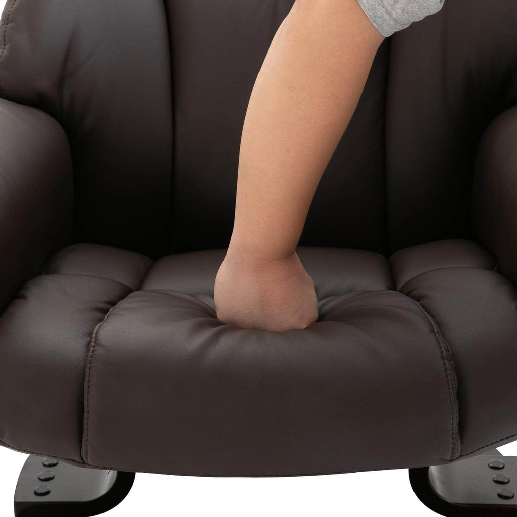 10 Vibration Point Massage Reclining Chair and Ottoman in Faux Leather - Available in 2 Colours