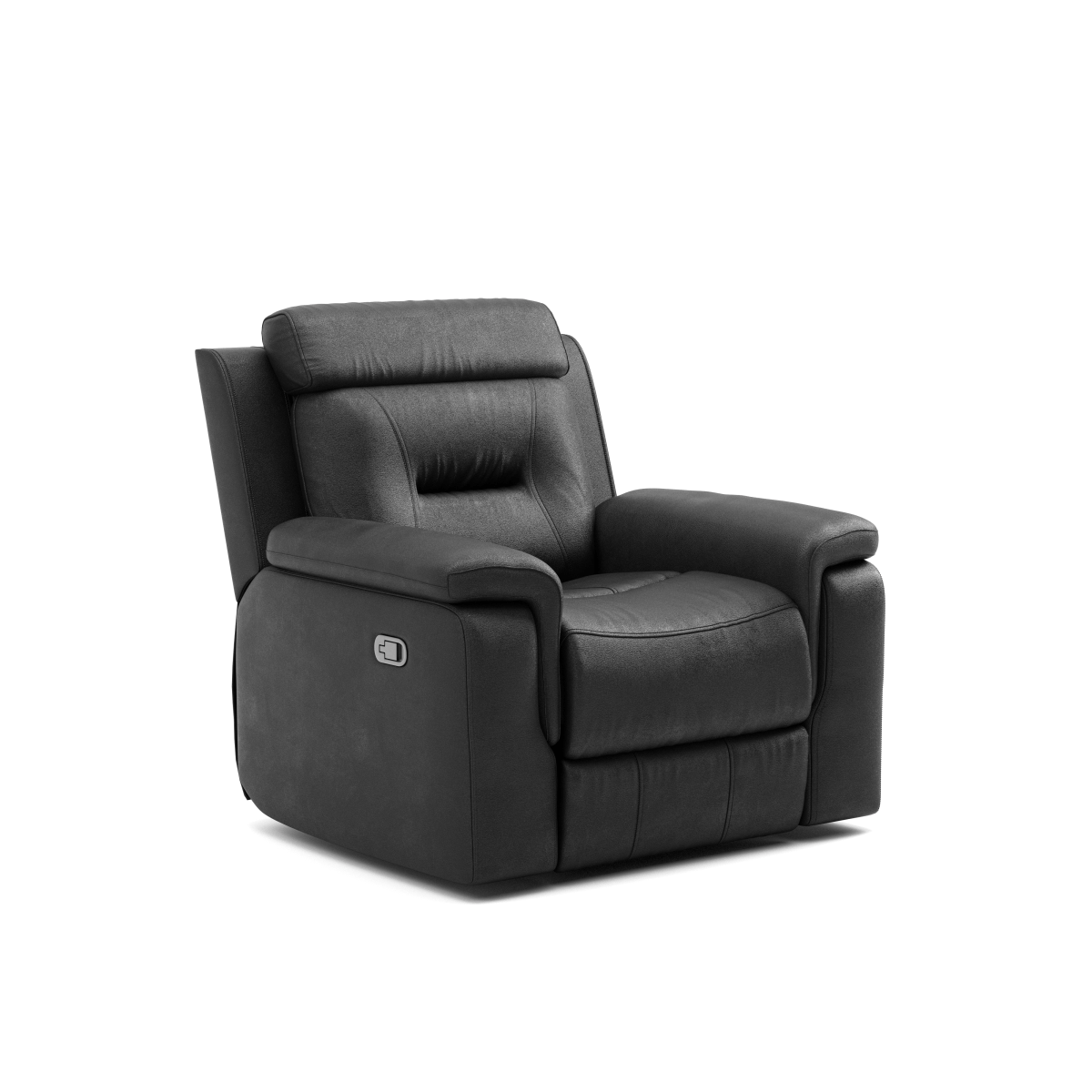 Nelson 39.17" Reclining Chair in Black Leather