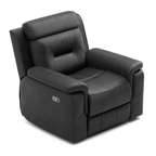 Nelson 39.17" Reclining Chair in Black Leather