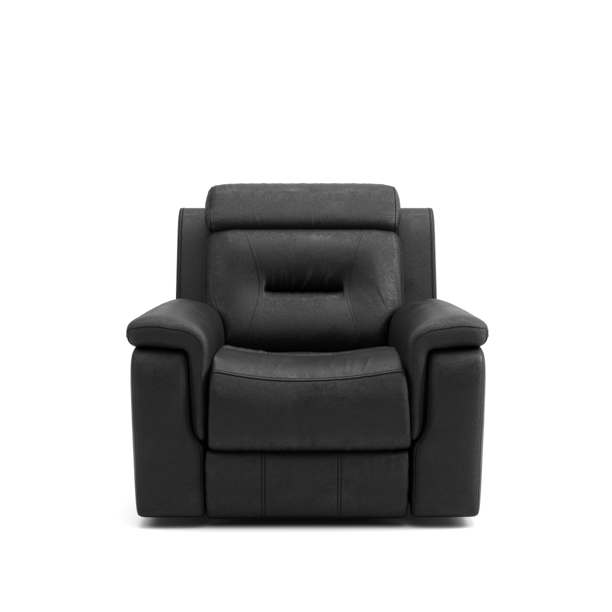 Nelson 3 Piece Reclining Sofa, Loveseat and Chair Set in Black Leather