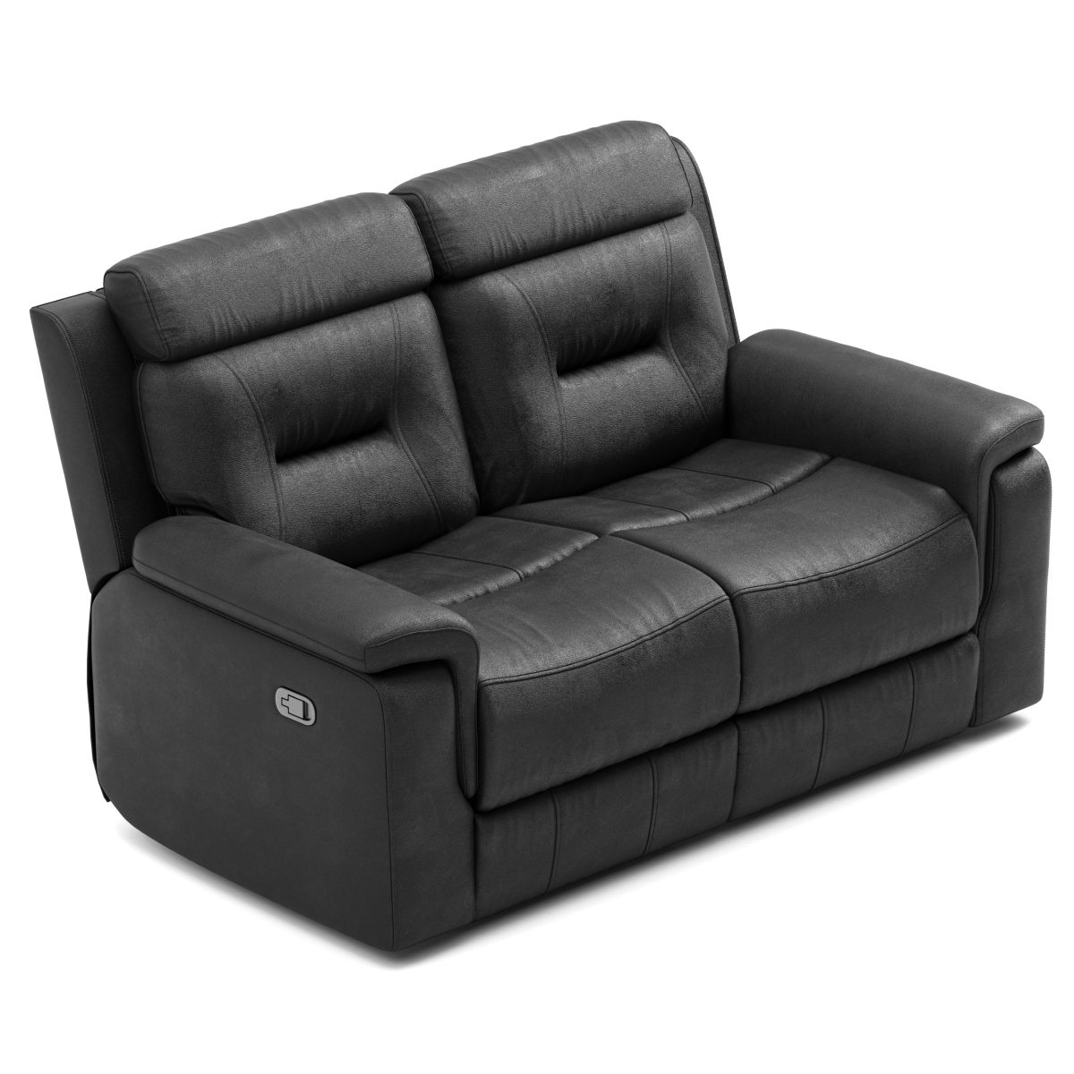 Nelson 64.17" Reclining 2 Seater Loveseat in Black Leather