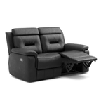Nelson 3 Piece Reclining Sofa, Loveseat and Chair Set in Black Leather