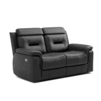 Nelson 64.17" Reclining 2 Seater Loveseat in Black Leather