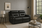 Nelson 64.17" Reclining 2 Seater Loveseat in Black Leather