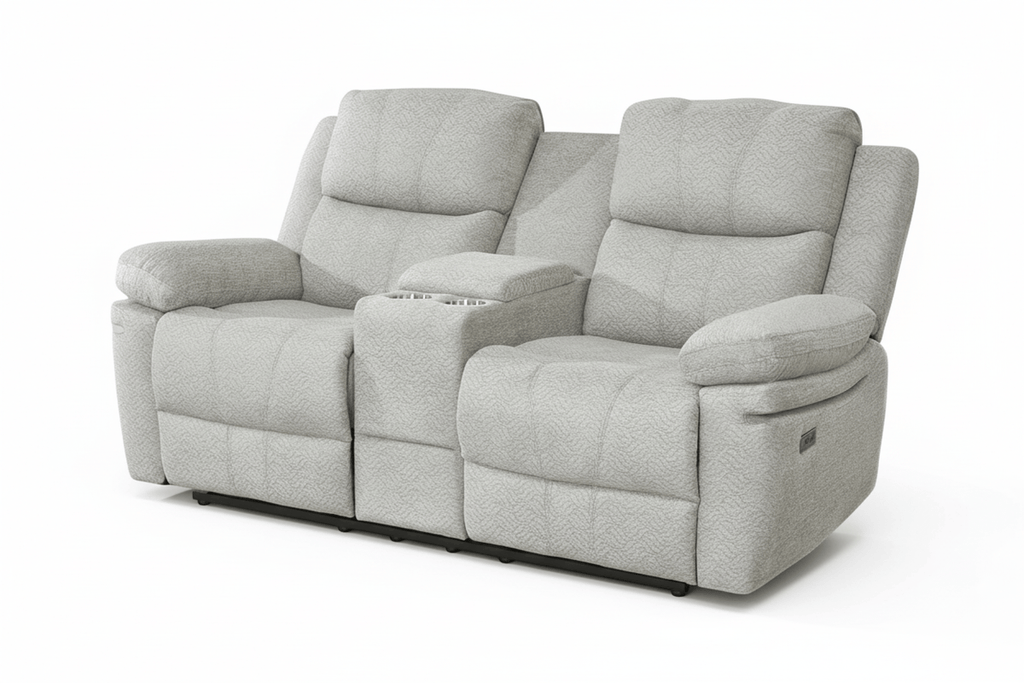 Thea 59" Power Reclining 2 Seater Loveseat with Storage Console - Available in 2 Colours