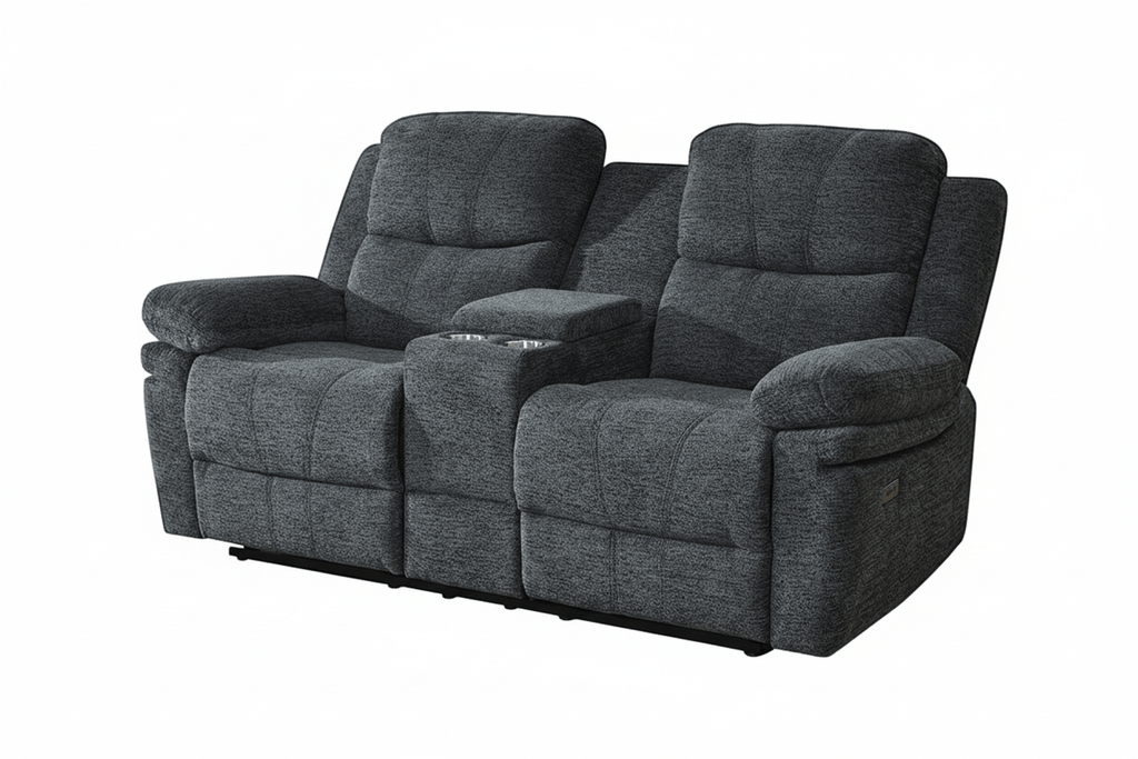 Thea 59" Power Reclining 2 Seater Loveseat with Storage Console - Available in 2 Colours
