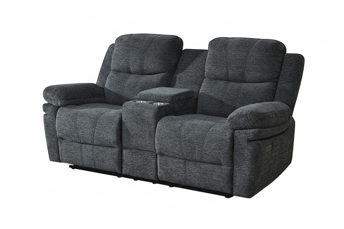 Thea 59" Power Reclining 2 Seater Loveseat with Storage Console - Available in 2 Colours