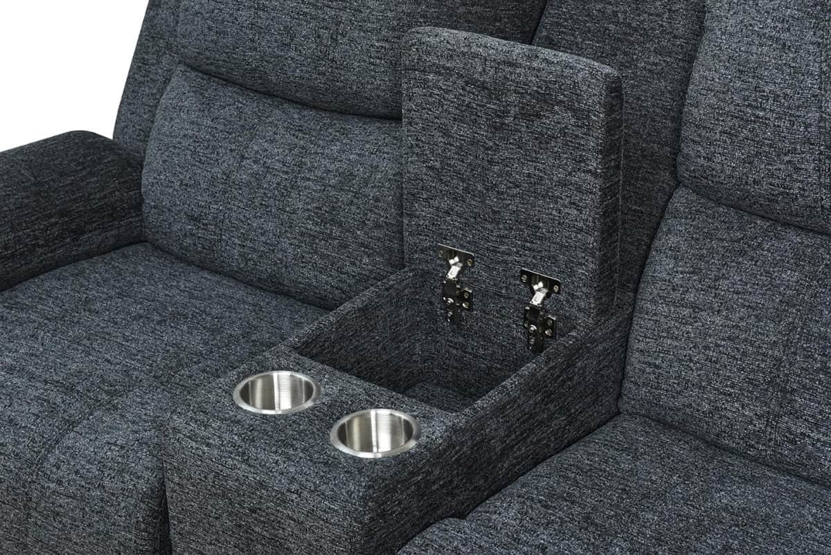 Thea 59" Power Reclining 2 Seater Loveseat with Storage Console - Available in 2 Colours