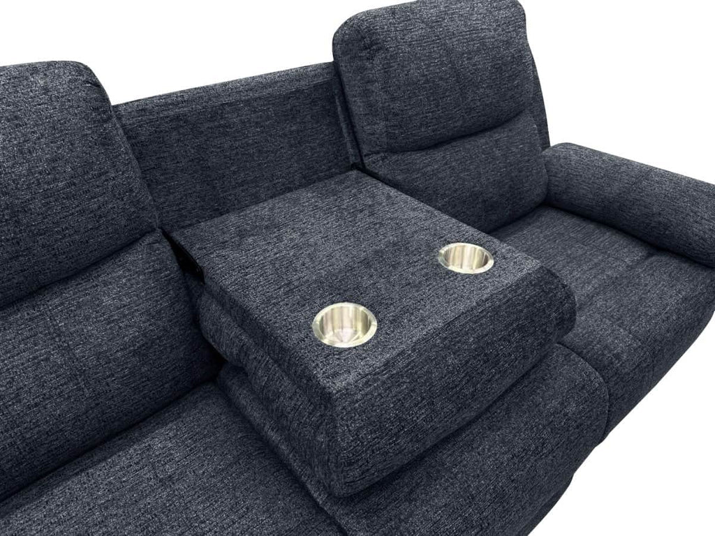 Thea 83.46" Power Reclining 3 Seater Sofa with Fold Down Tray and Cupholders - Available in 2 Colours