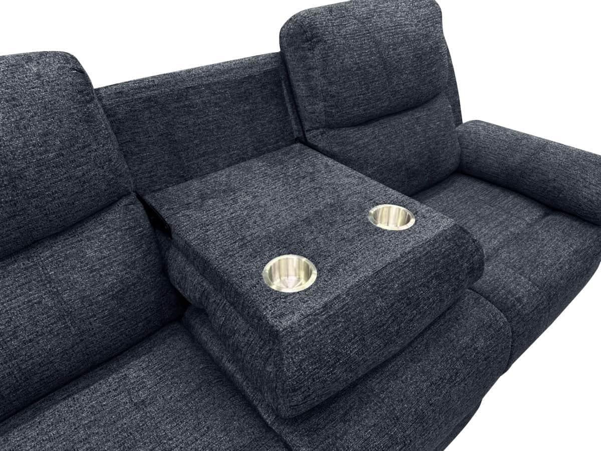 Thea 83.46" Power Reclining 3 Seater Sofa with Fold Down Tray and Cupholders - Available in 2 Colours