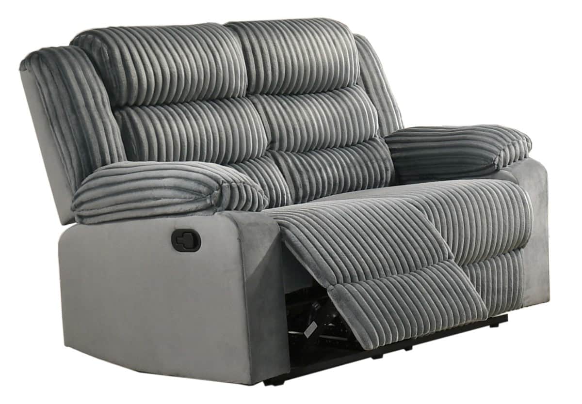 Romilly 3 Piece Corduroy Reclining Sofa, Loveseat and Chair Set - Available in 2 Colours