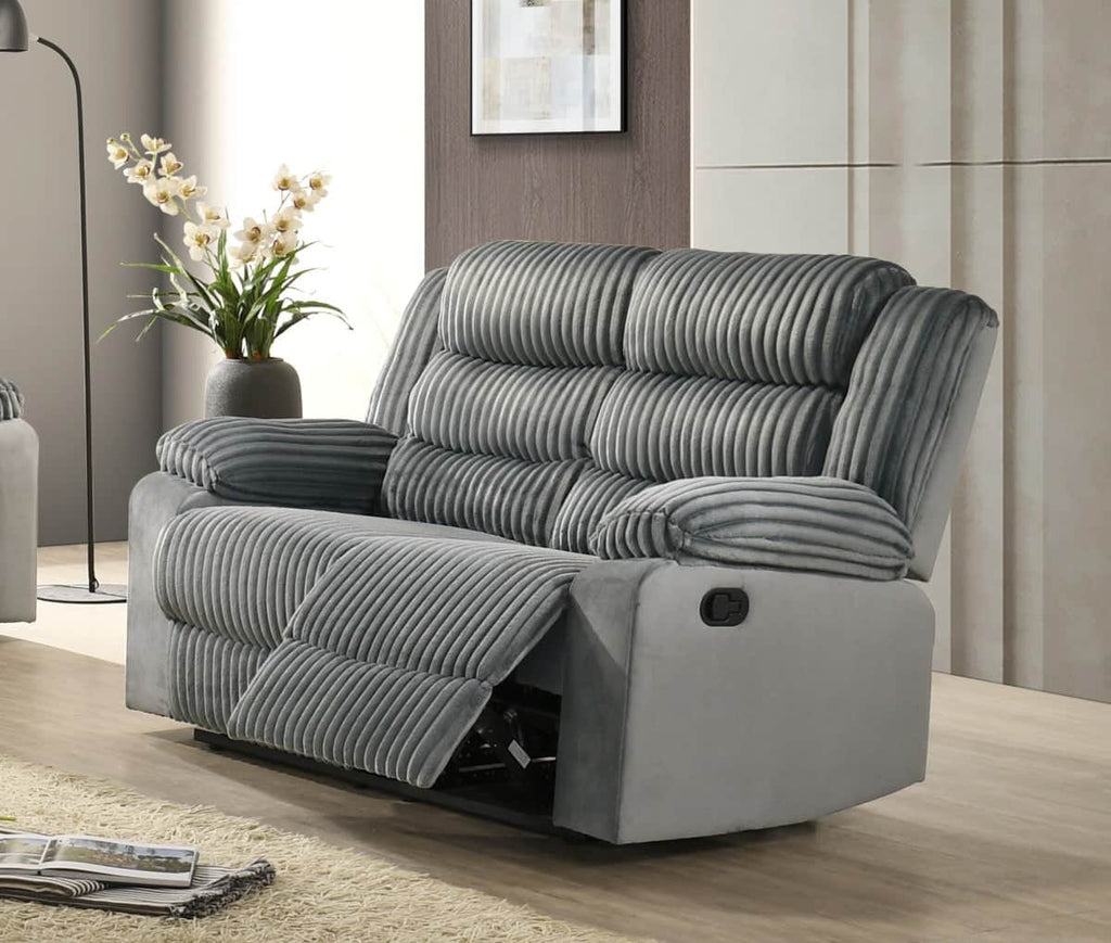 Romilly 3 Piece Corduroy Reclining Sofa, Loveseat and Chair Set - Available in 2 Colours