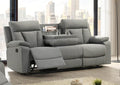 Makena 83" Reclining 3 Seater Sofa with Pull Down Tray and Cupholders in Grey