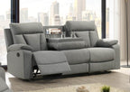 Makena 83" Reclining 3 Seater Sofa with Pull Down Tray and Cupholders in Grey