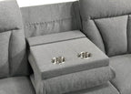 Makena 83" Reclining 3 Seater Sofa with Pull Down Tray and Cupholders in Grey