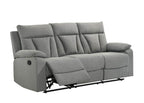 Makena 83" Reclining 3 Seater Sofa with Pull Down Tray and Cupholders in Grey