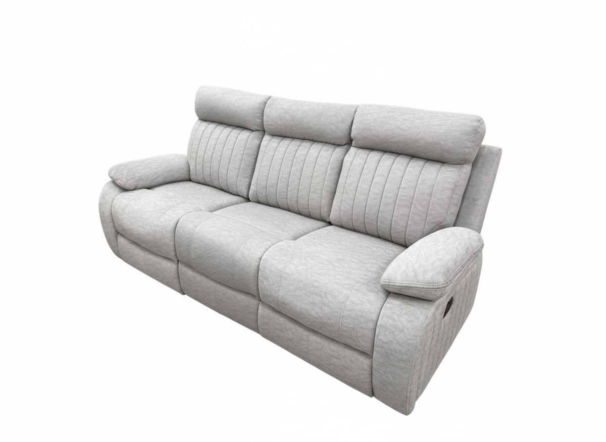 Elyse 82.7" Reclining 3 Seater Sofa with Pull Down Tray and Cupholders - Available in 2 Colours