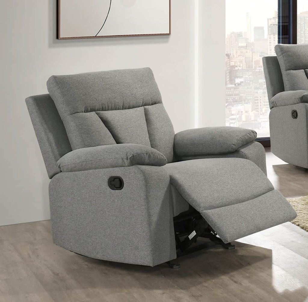 Makena 37.25" Rocker Reclining Chair in Grey