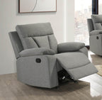 Makena 3 Piece Reclining Sofa, Loveseat and Chair Set in Grey