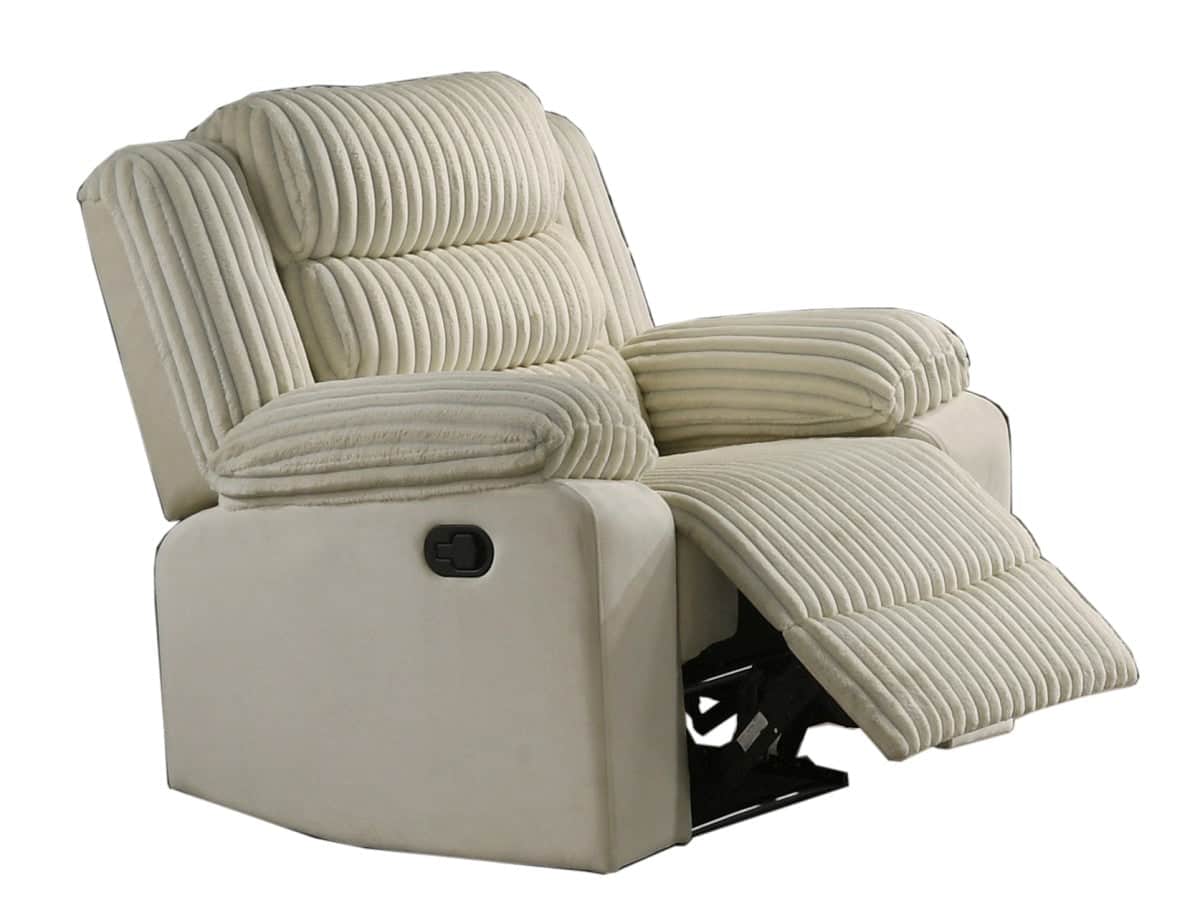 Romilly 3 Piece Corduroy Reclining Sofa, Loveseat and Chair Set - Available in 2 Colours