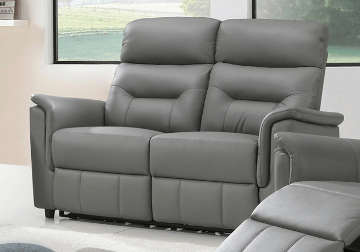 Pending - IFDC Light Grey Thatcher Power Recliner Leather Loveseat - Available in 2 Colours