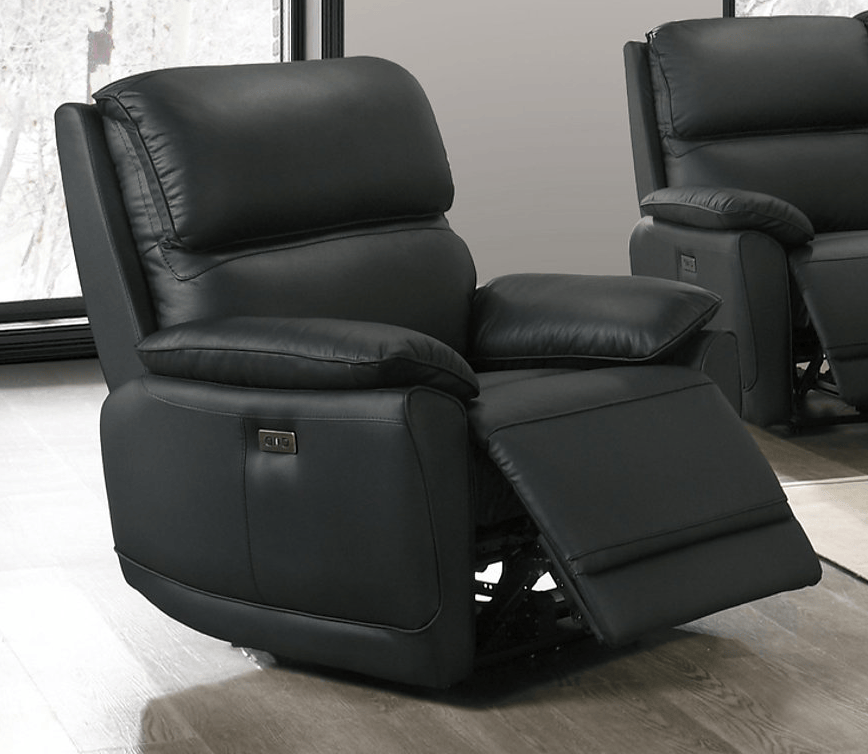 Pending - IFDC Midnight Black Beckett Power Recliner Chair - Available in 3 Colours