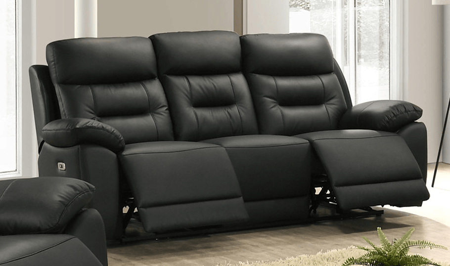 Pending - IFDC Midnight Black Calloway Power Recliner Sofa - Available in 3 Colours